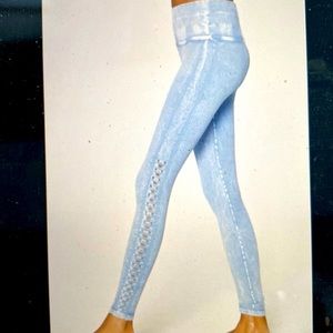 Spiritual gangster self love legging in washed denim blue